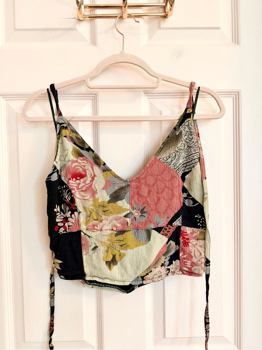 Floral patchwork free people halter top
